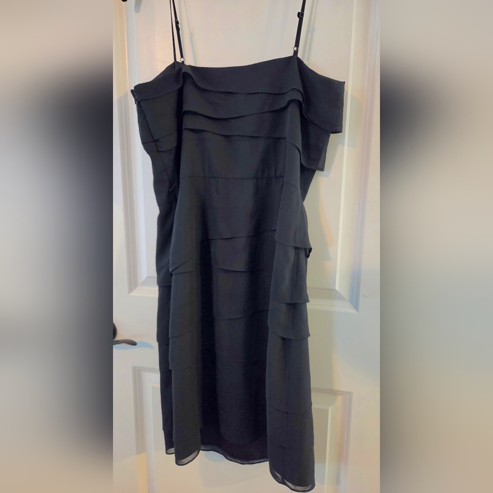 White House Black Market Black Tiered Midi Dress
